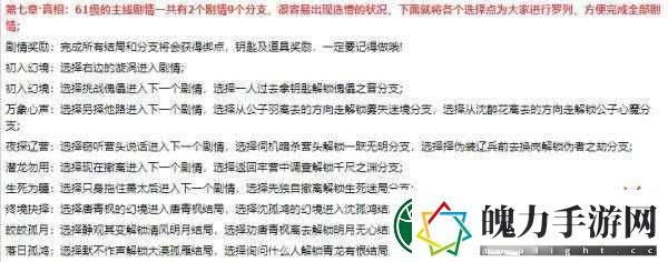 天涯明月刀手游61级主线剧情如何选择