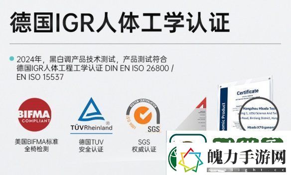 黑白调荣获“全球首创智能追腰人体工学椅”认证